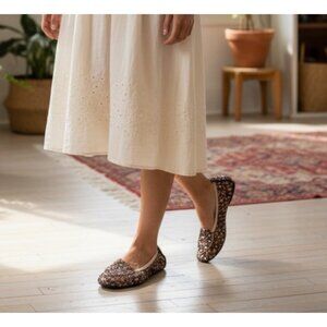 Cocorose London Foldable Ballet Flats EU 38 / 39 US 7 / 8 Brown and Rose Glam